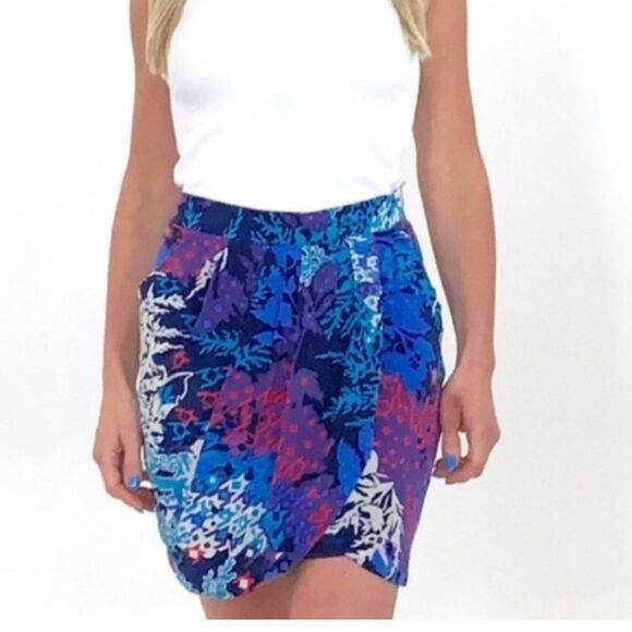 Yumi Kim Mini Wrap Silk Tulip Skirt Size Small - Picture 1 of 10